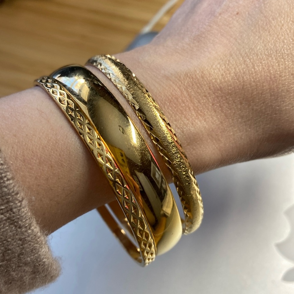 Monet 7 3/4 gold collection of 3 bangle bracelets! Priced to sell!